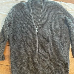 Army Green Express V-Neck Sweater